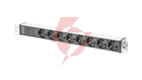 Listwa zasilająca PDU 19 Rack 8x gniazdo schuko 2m 1x wtyk C14 10A aluminiowa DN-95410