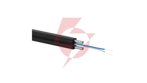 Kabel światłowodowy FTTH, 2J, SM 9/125, LSOH, wzmocnienie FRP, całkowicie dielektryczny, czarny ALANTEC /1000m/
