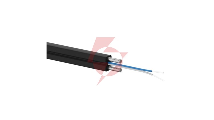 Kabel światłowodowy FTTH, 2J, SM 9/125, LSOH, wzmocnienie FRP, całkowicie dielektryczny, czarny ALANTEC /1000m/