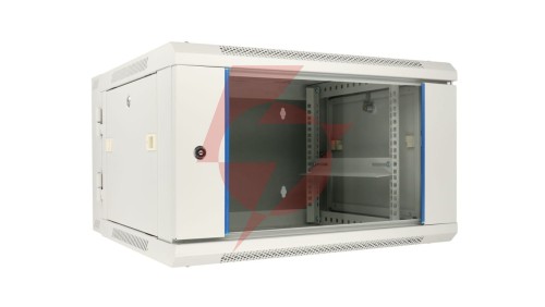 Szafa rack montowana na ścianie, dwusekcyjna Extralink 6U 600x600 AZH Szara