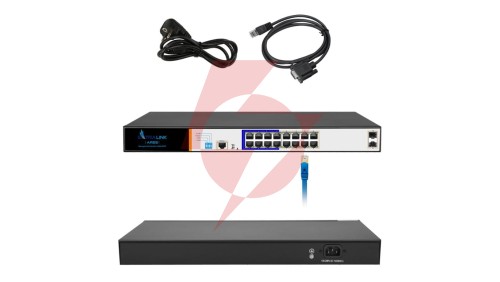 Switch PoE 16x Gigabit PoE/PoE+, 2x SFP, 1x Port Konsolowy, 150W, Zarządzalny Extralink ARES