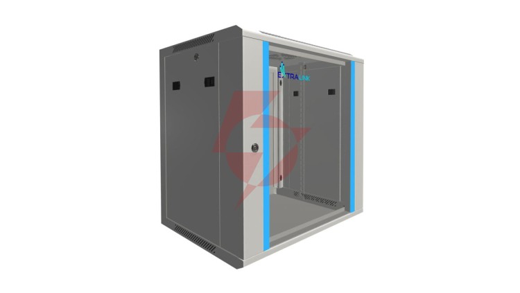 Szafa rack montowana na ścianie Extralink 12U 600x450 Szara