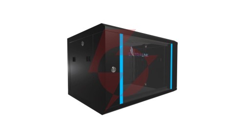Szafa rack montowana na ścianie Extralink 6U 600x450 Czarna