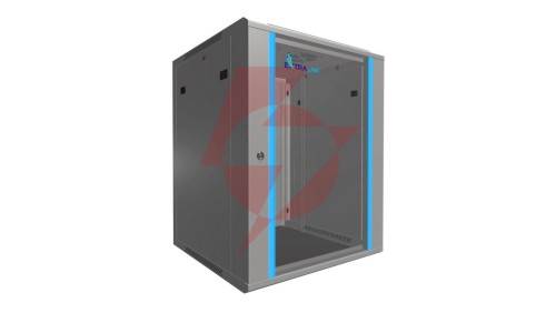 Szafa rack montowana na ścianie Extralink 15U 600x600 Szara