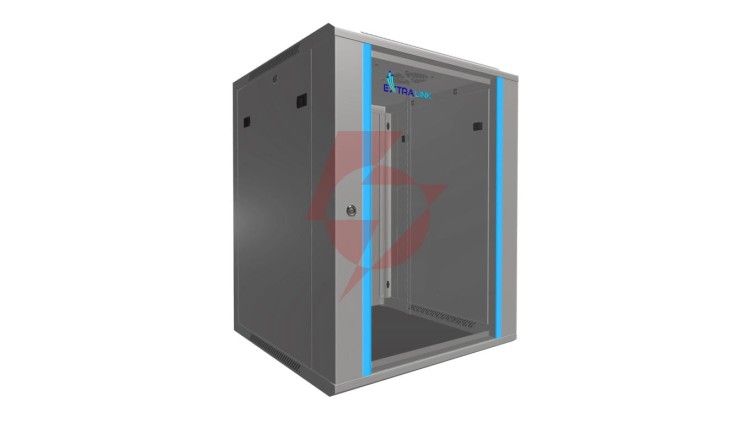 Szafa rack montowana na ścianie Extralink 15U 600x600 Szara
