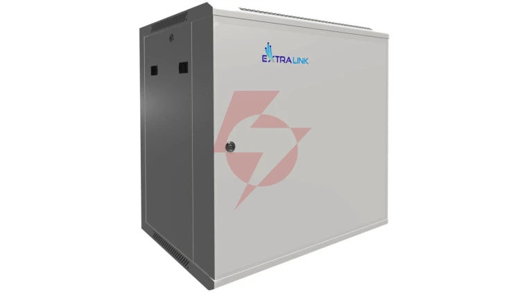 Szafa rack montowana na ścianie, drzwi blaszane pełne Extralink 12U 600x450 ASP Szara