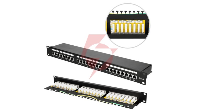 Patchpanel 24 porty Extralink CAT6 STP V2