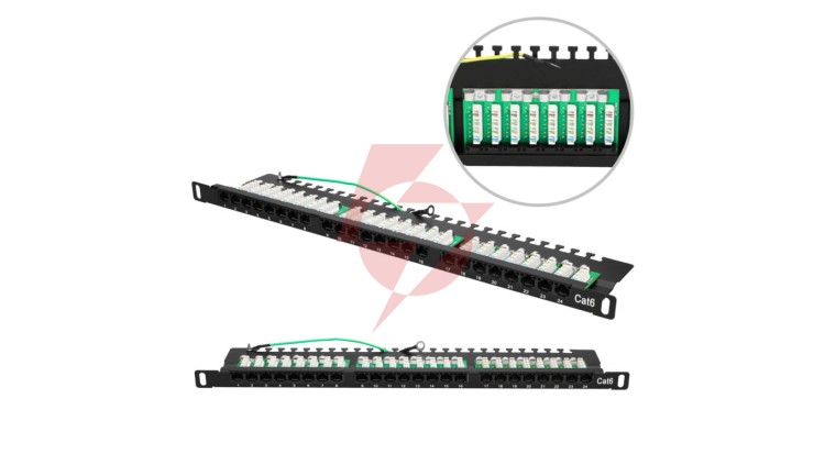 Patchpanel 24 porty Extralink CAT6 UTP 0,5U