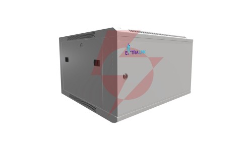 Szafa rack montowana na ścianie, drzwi blaszane pełne Extralink 6U 600x600 ASP Szara