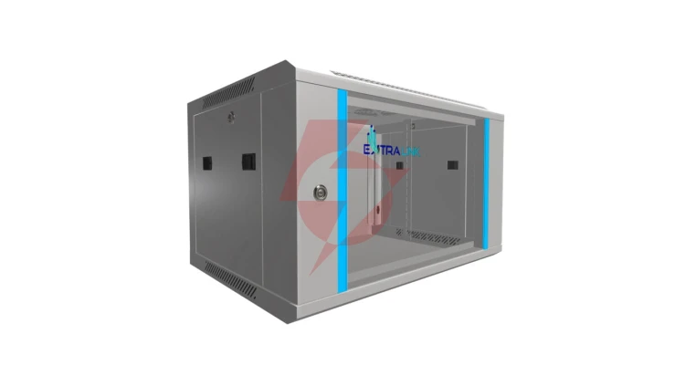 Szafa rack montowana na ścianie Extralink 6U 600x450 Szara