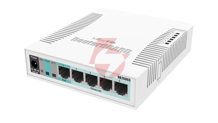 Switch 5x RJ45 1000Mb/s, 1x SFP MikroTik CSS106-5G-1S
