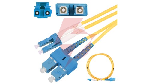 Patchcord PVC, Jednomodowy, Duplex, G652D, 3mm, 1m Extralink SC/UPC-LC/UPC