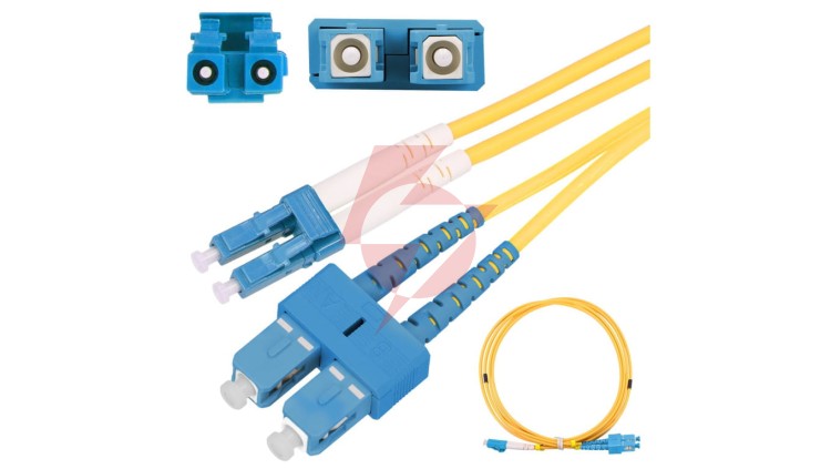 Patchcord PVC, Jednomodowy, Duplex, G652D, 3mm, 1m Extralink SC/UPC-LC/UPC
