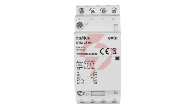 Stycznik modułowy instalacyjny 25A 4R 230V AC typ: STM-25-04 EXT10000294