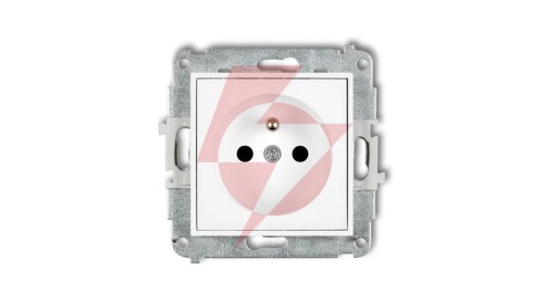 MINI Mechanizm gniazda pojedynczego z uziemieniem 2P+Z (przesłony torów prądowych) biały mat 25MGP-1zp