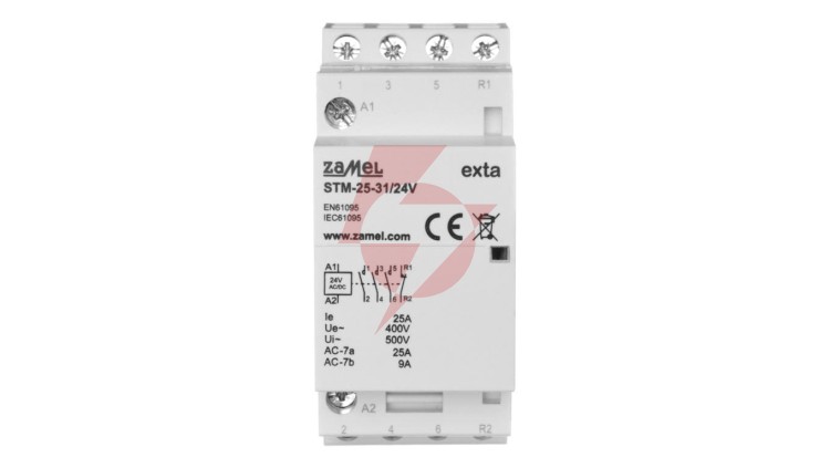 Stycznik modułowy instalacyjny 25A 3Z+1R 24V AC/DC typ: STM-25-31/24V EXT10000293