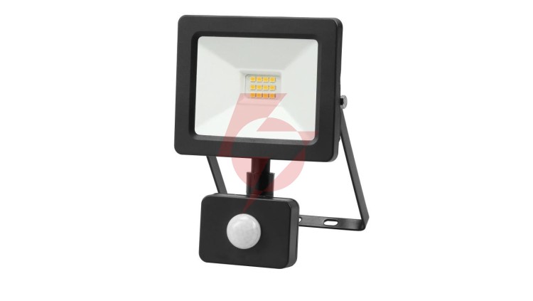 Projektor LED 10W 1000lm 4000K Premium z czujnikiem czarny IP44 GW-0009
