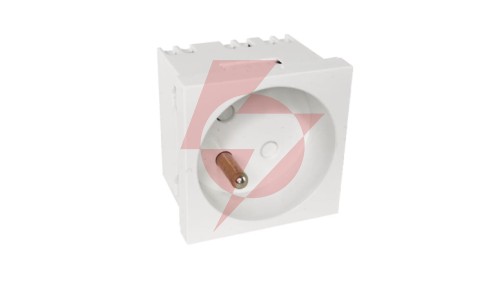 Modularne gniazdo elektryczne ALANTEC 2P+Z, 45x45, standardowe, białe PZ016