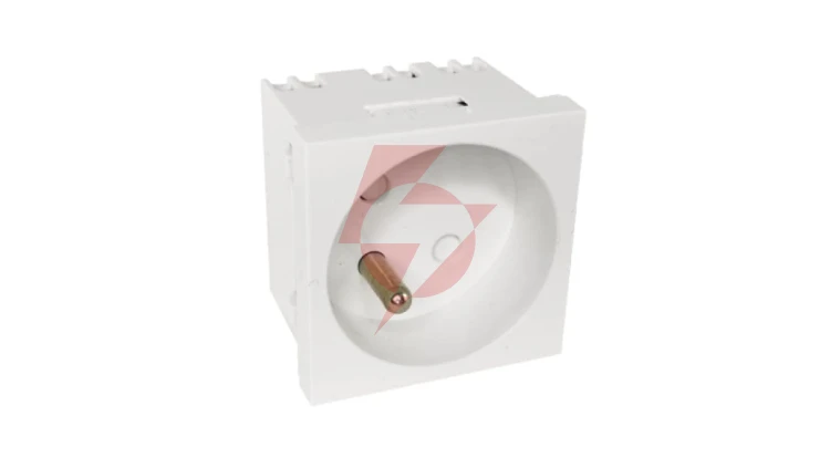 Modularne gniazdo elektryczne ALANTEC 2P+Z, 45x45, standardowe, białe PZ016