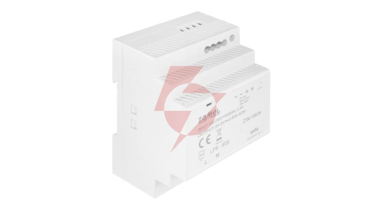 Zasilacz impulsowy montowany na szynie TH-35 (DIN) 100W 24V DC typ: ZTM-100/24 EXT10000286