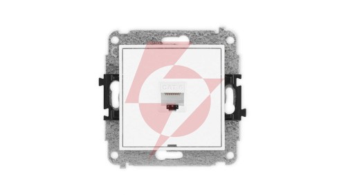 MINI Mechanizm gniazda komputerowego pojedynczego 1xRJ45, kat. 6, 8-stykowy, bez pola opisowego biały mat 25MGKBO-3