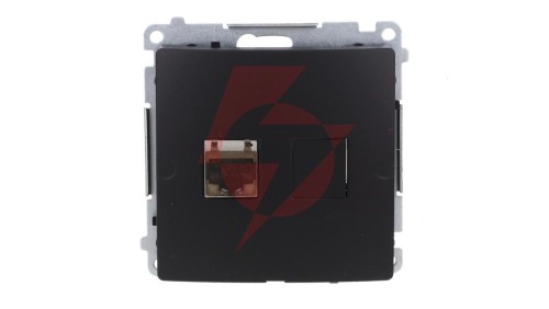 Simon Basic Gniazdo komputerowe RJ45, kat. 6, pojedyncze ekranowane z przesłoną przeciwkurzową (moduł). czarny BM61E.01/49
