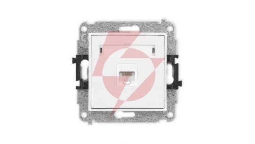 MINI Mechanizm gniazda komputerowego pojedynczego 1xRJ45, kat. 5e, 8-stykowy biały mat 25MGK-1