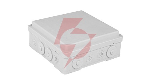 Puszka naścienna przyłączeniowa 130x52x130 mm, z 4 dławnicami, IP54, odporna na UV, NPP130 szara 35390002