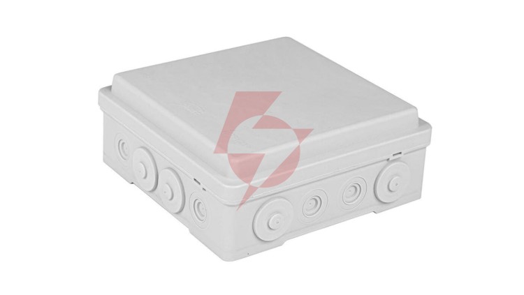 Puszka naścienna przyłączeniowa 130x52x130 mm, z 4 dławnicami, IP54, odporna na UV, NPP130 szara 35390002