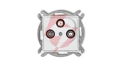 MINI Mechanizm gniazda abonenckiego 2 wyjścia SAT + TV biały mat 25MGSN