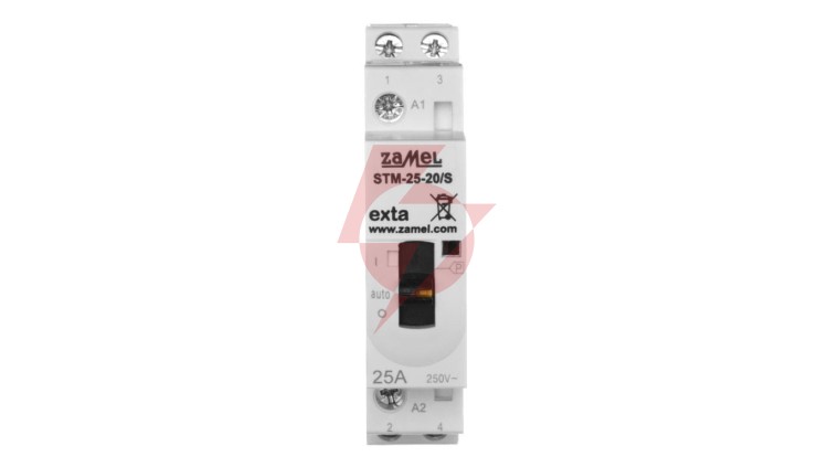 Stycznik modułowy ze sterowaniem ręcznym instalacyjny 25A 2Z 230V AC STM-25-20/S EXT10000287