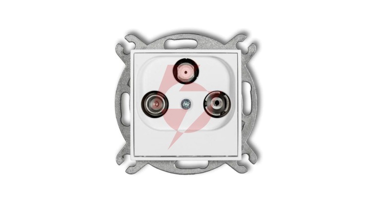 MINI Mechanizm gniazda abonenckiego RTV-SAT końcowego 1,5dB biały mat 25MGS