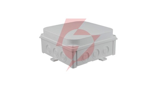Puszka naścienna 188x188X88 mm, bezhalogenowa, samogasnąca, odporna na UV, IP67, UL94 V0, N180x180S szara 35300202