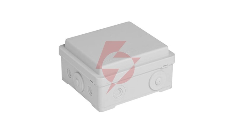 Puszka naścienna przyłączeniowa 100x52x100 mm, z 4 dławnicami, IP54, odporna na UV, NPP100 szara 35380002