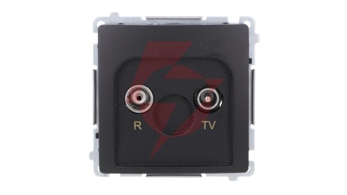 Simon Basic Gniazdo antenowe R-TV przelotowe 10 dB (moduł), 1x wejście: 5–862 MHz czarny BMZAP10/1.01/49