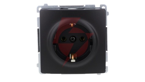 Simon Basic Gniazdo wtyczkowe z uziemieniem Schuko (moduł) 16A, 250V, zaciski śrubowe czarny BMGSZ1.01/49