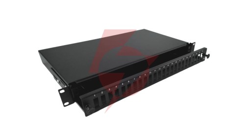 Przełącznica światłowodowa 24xSC duplex 19 1U z płytą czołową, wysuwalna FOP-1U-24SCD-C