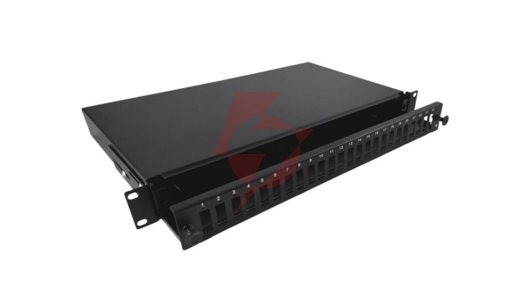 Przełącznica światłowodowa 24xSC duplex 19 1U z płytą czołową, wysuwalna FOP-1U-24SCD-C