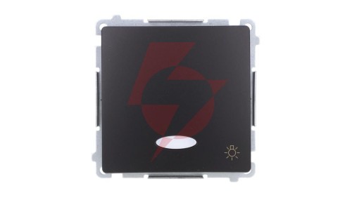 Simon Basic Przycisk światło z podświetleniem LED (moduł) 10AX, 250V, szybkozłącza, czarny BMS1L.01/49