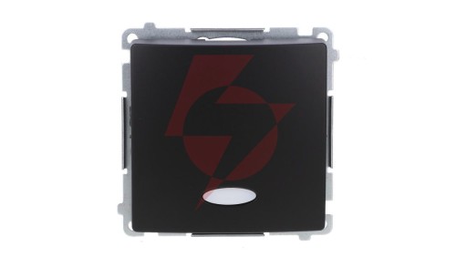 Simon Basic Łącznik jednobiegunowy z podświetleniem LED (moduł) 10AX, 250V, szybkozłącza, czarny BMW1L.01/49