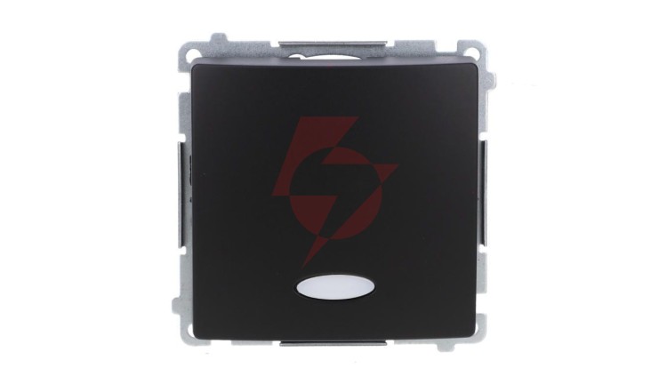Simon Basic Łącznik jednobiegunowy z podświetleniem LED (moduł) 10AX, 250V, szybkozłącza, czarny BMW1L.01/49