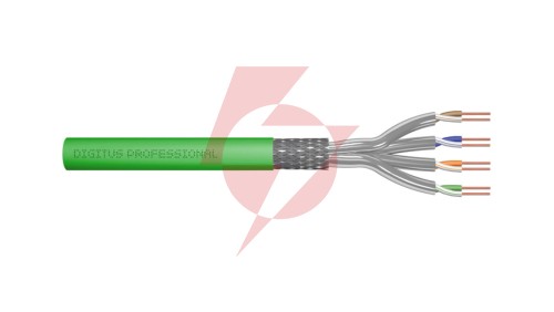 Kabel teleinformatyczny S/FTP kat.8.2 4x2xAWG22 LSOH drut zielony Dca DK-1843-VH-5 /500m/