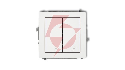 DECO Mechanizm łącznika podwójnego schodowego, biały mat 25DWP-33