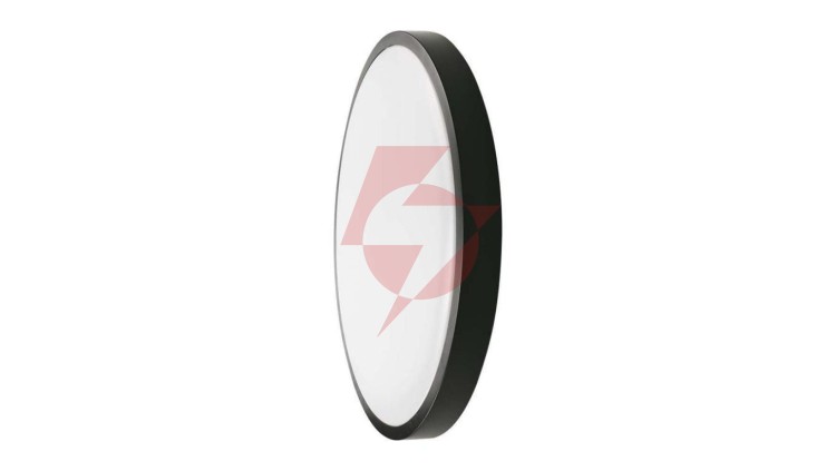 Plafoniera LED 18W 1800lm 4000K IP44 Okrągła fi225 Mleczny Czarna Ramka z mikrofalowym czujnikiem ruchu 7669