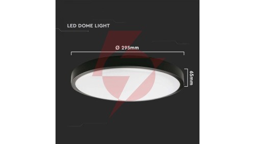 Plafoniera LED 24W 2400lm 4000K IP44 Okrągła fi295 Mleczny Czarna Ramka z mikrofalowym czujnikiem ruchu 7670