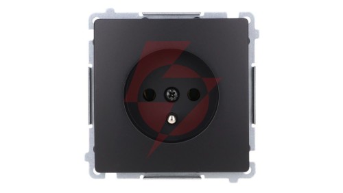 Simon Basic Gniazdo wtyczkowe z uziemieniem (moduł) 16A, 250V, zaciski śrubowe czarny BMGZ1.01/49