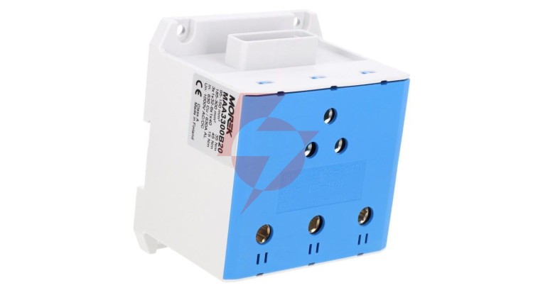 Złączka OTL300-3B niebieska3xAl/Cu95-300mm2 6x1x40 1000V AC/1500 DC Zacisk uniwersalny z wejściem na szynę elastyczną MAA3300B20