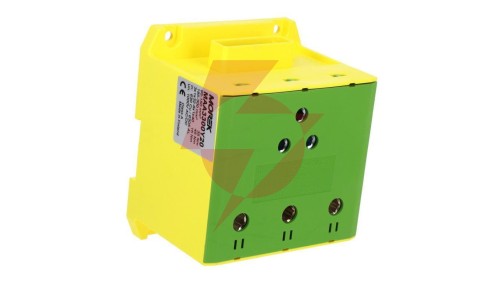 Złączka OTL300-3B żółto-zielony 3xAl/Cu95-300mm2 6x1x40 1000V/1500V Zacisk uniwersalny z wejściem na szynę elastyczną MAA3300Y20
