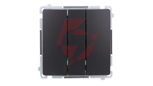 Simon Basic Łącznik potrójny (moduł) 10AX, 250V, szybkozłącza, czarny BMW31.01/49