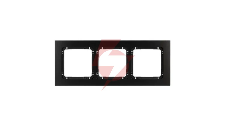 DECO Ramka uniwersalna potrójna - aluminium szczotkowane (ramka: czarna spód: czarny) 12-12-DRA-3